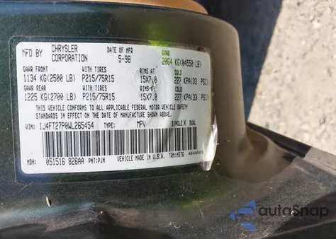 1998 Jeep Cherokee Se from USA, damaged, VIN 1J4FT27P0WL265454